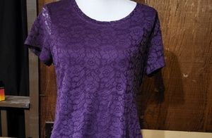 Purple shirt with lace overtop